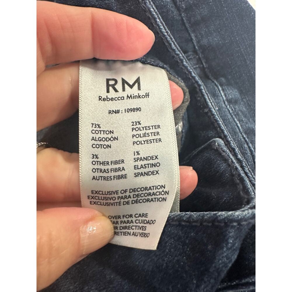 RM REBECCA MINKOFF JEANS SIZE 10 CRYSTAL STUDDED BLUE JEANS STRECTH PANTS B15 - Picture 5 of 7